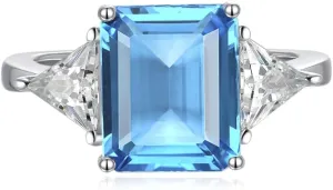 Ladies Must Have Couple Engagement Ring 925 Silver Gemstone Ring Square Birthstone Zircon Ring Exquisite