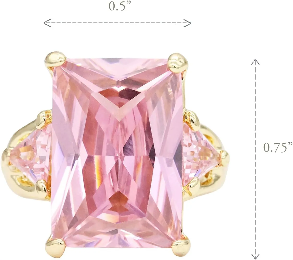 Lavencious Big Bold Radiant CZ Stones Stretch Rings for Women Size for 7-9
