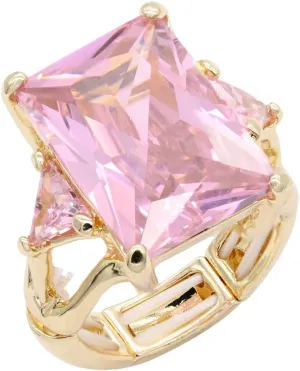 Lavencious Big Bold Radiant CZ Stones Stretch Rings for Women Size for 7-9