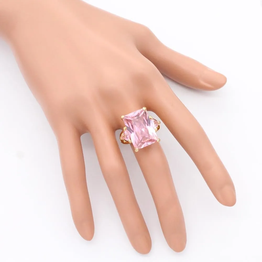 Lavencious Big Bold Radiant CZ Stones Stretch Rings for Women Size for 7-9
