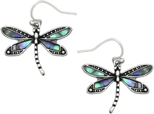 Liavy's Dragonfly Fashionable Earrings - Fish Hook - Abalone Paua Shell - Unique Gift and Souvenir