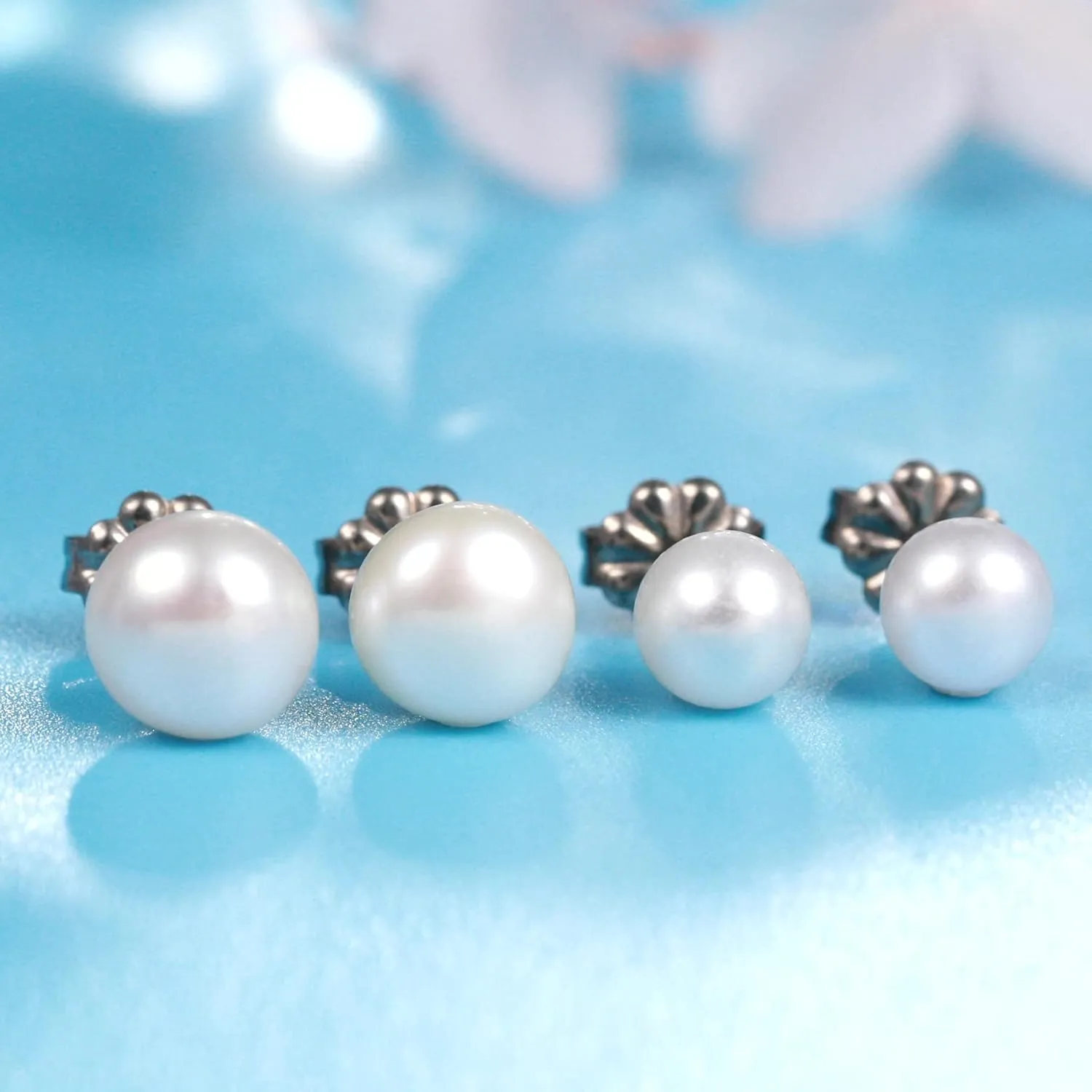 Limerencia Hypoallergenic F136 Pure Ttitanium Handpicked White Freshwater Cultured Pearl Earrings G23 Implant Grade Piercing Studs