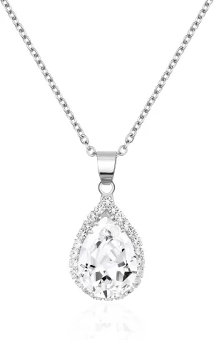 Linawe Crystal Chain Necklace for Women Trendy, Imitation Diamond Pendant, Statement Cubic Zirconia Boho Jewelry Set, 14K Gold/Rose Gold/Silver Birthstone Necklace
