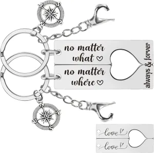 Long Distance Relationship Gifts Keychain - Christmas Gift, Perfect for Couple Boyfriend Girlfriend Husband Wife Friends