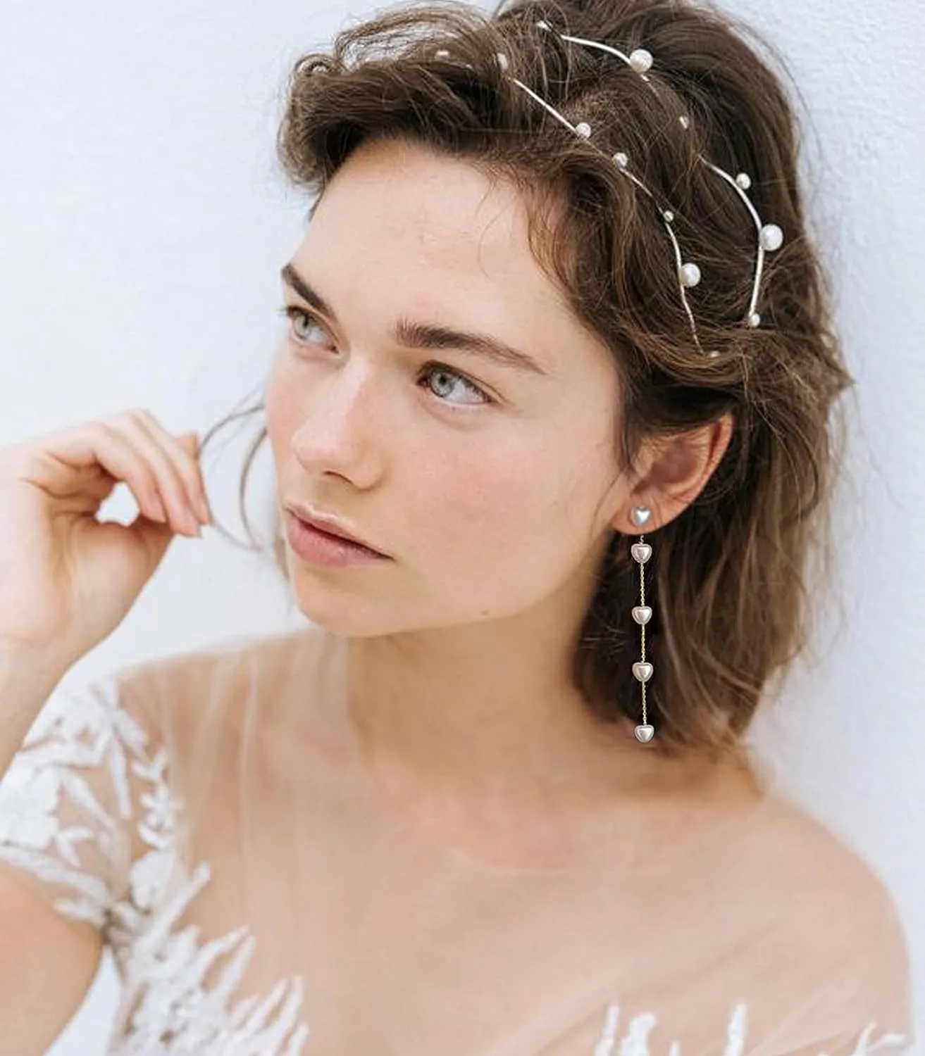 Long Pearl Earrings for Women 925 sterling silver Pearl Dangle Earrings Hypoallergenic Elegant Wedding Pearl Drop Earrings for Bridal Christmas Gift