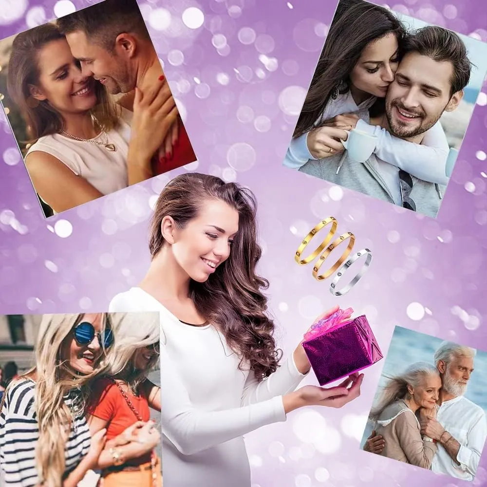 Love Bracelets Stainless Steel friendship Bracelet Cubic Zircon Filled Gold and Silver Female Women Mother's Day Valentine's Day Wedding Couple and Birthday Gift