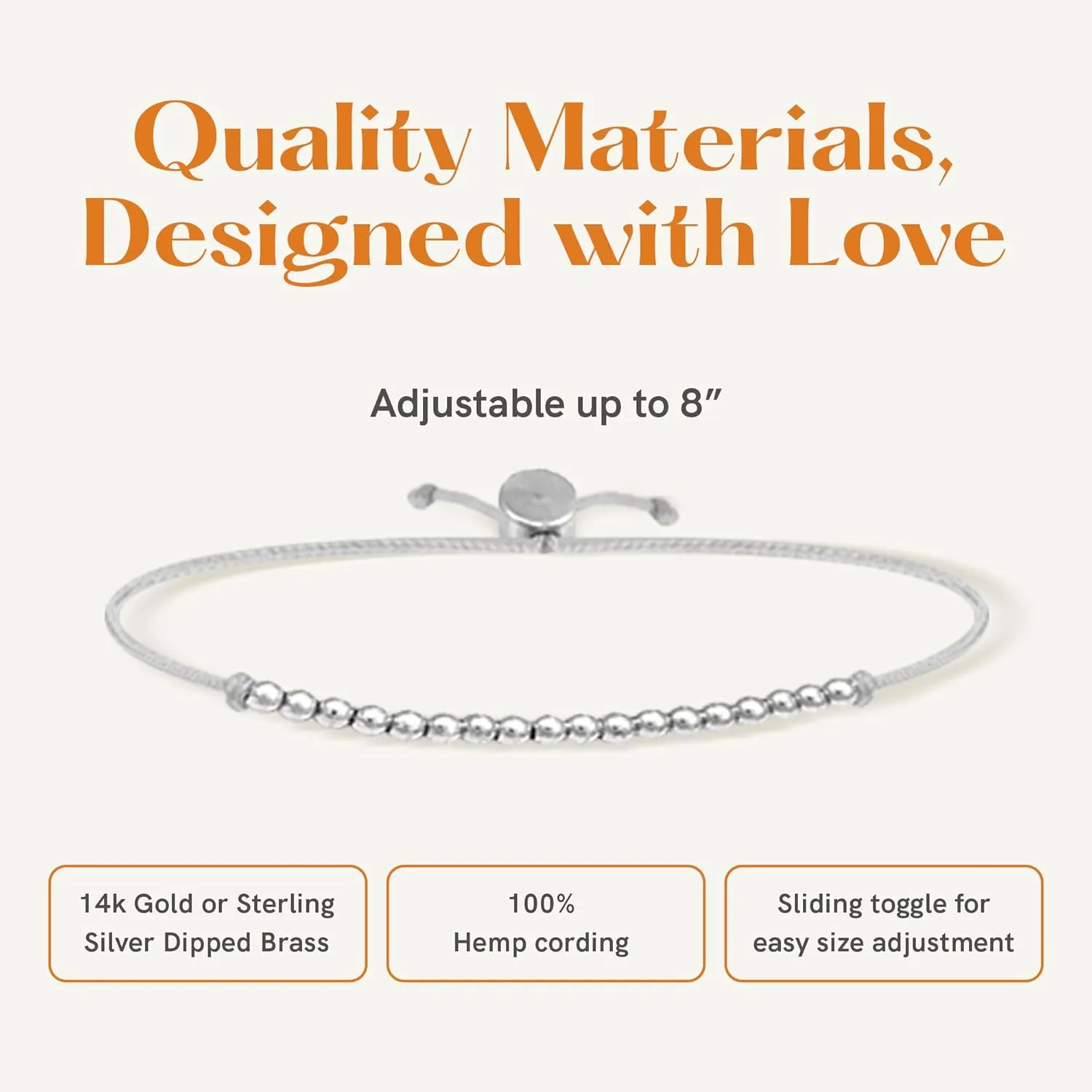 Lucky Feather Milestone 18th Birthday Gifts For Women - 14K Gold Dipped Beads Bracelet on Adjustable 7- 8 Cord - Bold 18 Year Old Gifts