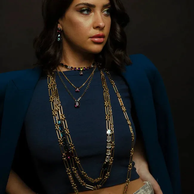 Lumi Necklace in Amethyst and Gold - TOVA