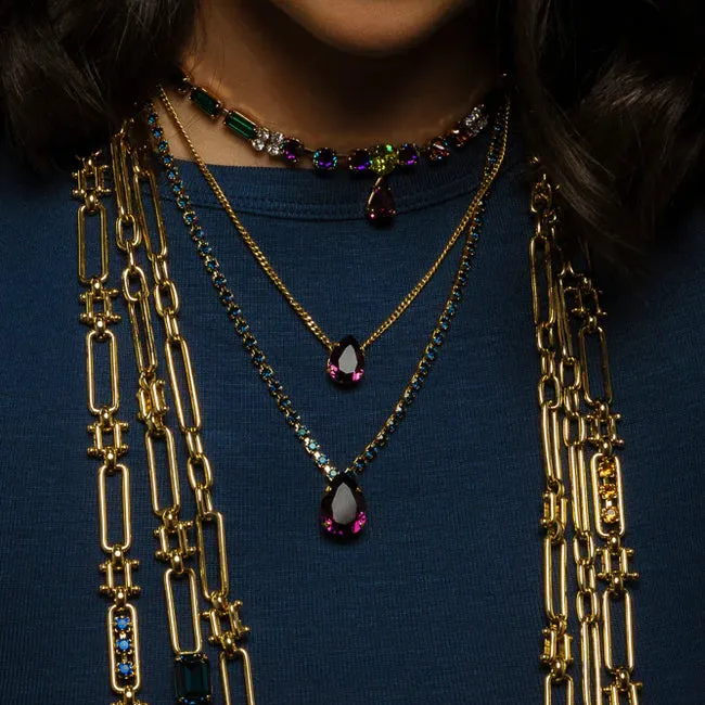 Lumi Necklace in Amethyst and Gold - TOVA