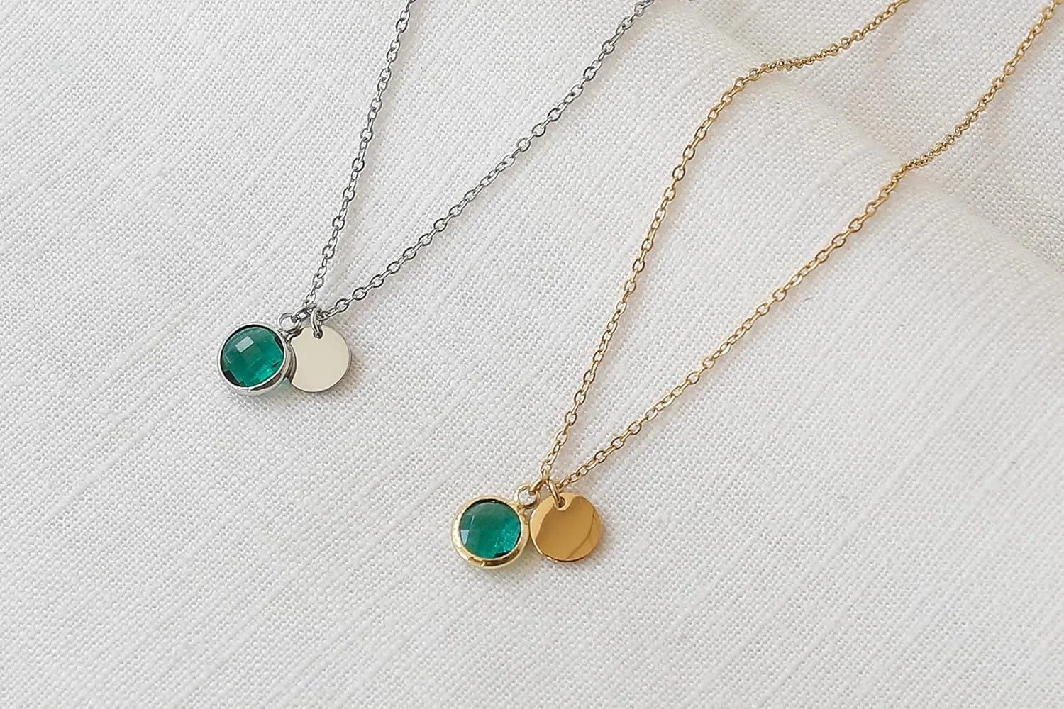LUUK LIFESTYLE Stainless steel necklaces with colored glass crystal pendant, HAPPINESS card, women's jewelry, minimalist design, gift idea, Valentines Day, gold & silver