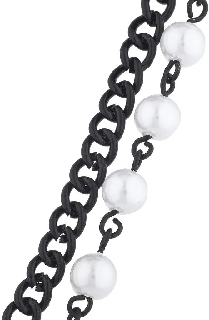 LUX ACCESSORIES Rosary Elegant Fancy Beaded Cross Necklace