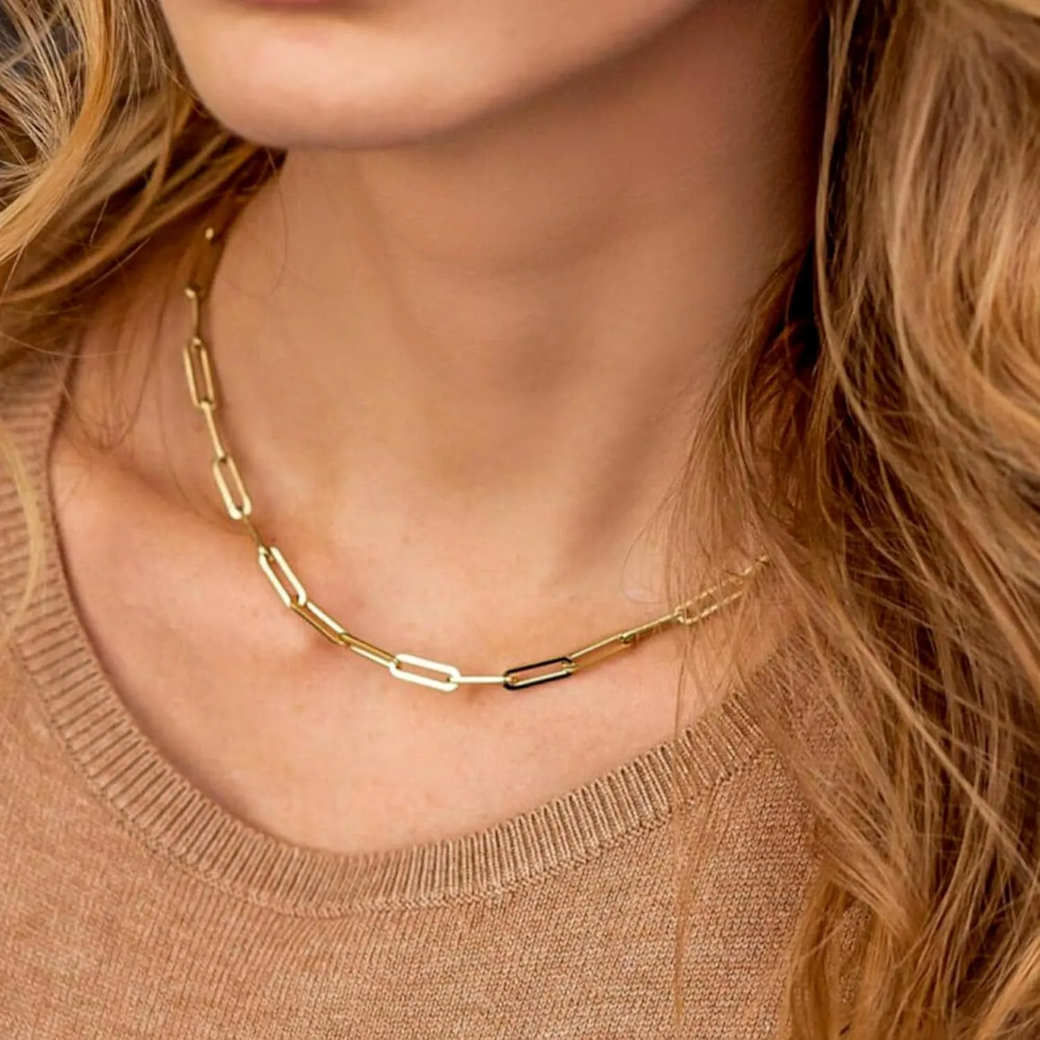 M MOOHAM Dainty Gold Necklace for Women - 18K Gold Plated Initial Necklaces for Women Trendy | Personalized Cute Initial Necklace | Layered Gold Jewelry for Women
