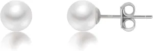 Mameloly Pearl Earrings for Women Dainty 925 Sterling Silver 14K Gold Plated 6MM/8MM/10MM/12MM Handpicked Simulated White Pearl Stud Earrings Hypoallergenic