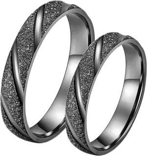 Man Ring Wedding, Stainless Steel Rings Men 4mm Black Matte Ring Rings for Men and Women
