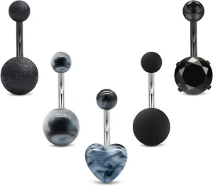 Mayhoop Belly Button Rings Stainless Steel 14G CZ Navel Belly Rings 3/8" 10mm Piercing Barbell Body Jewelry for Women