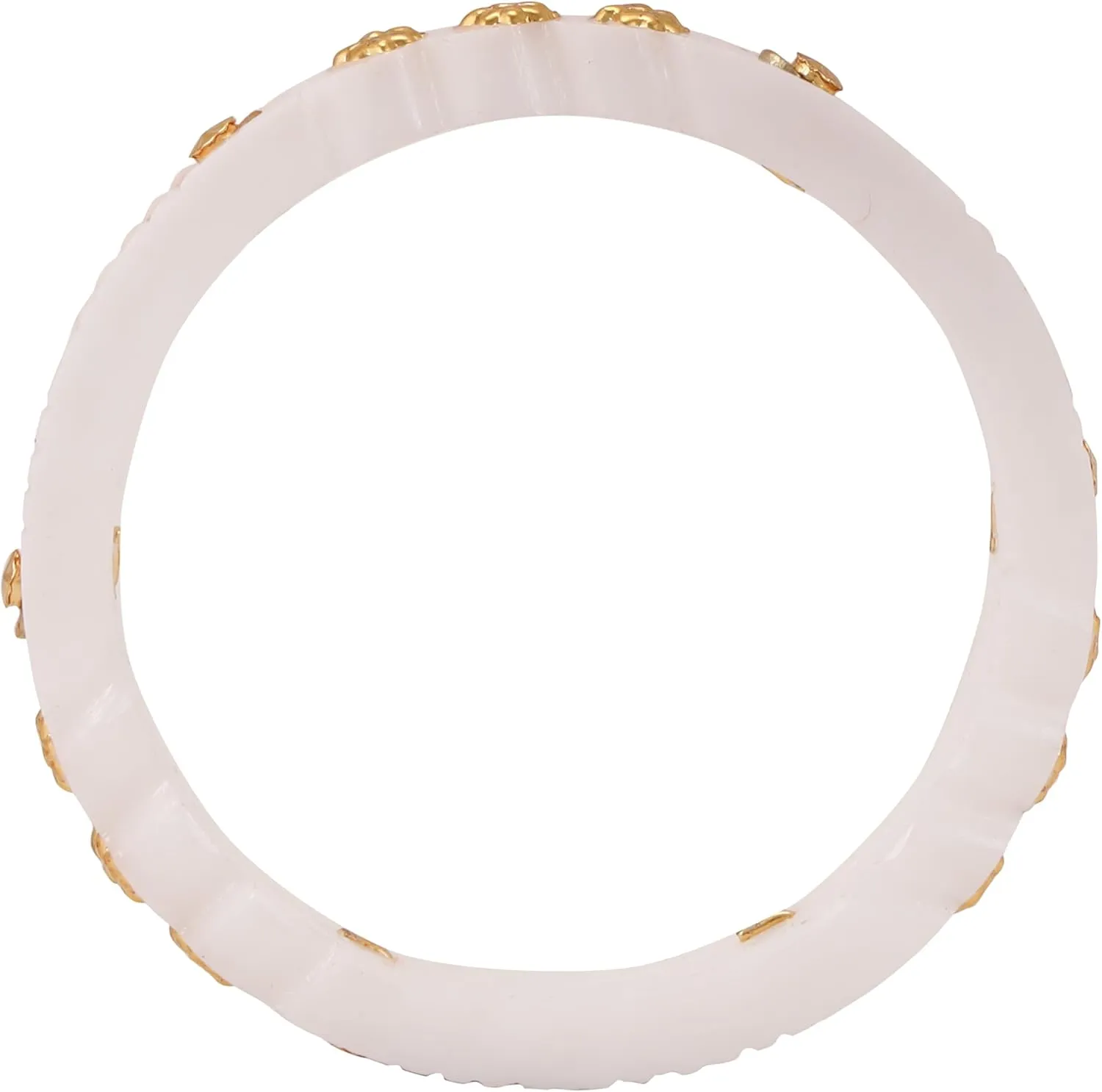 Meenakshi imitation White Handcrafted Micro Gold Plated Shakha Bangles Set of 2 Gift For Her Indian Bollywood Designer Women Jewelry Bangle Bracelets Kangan