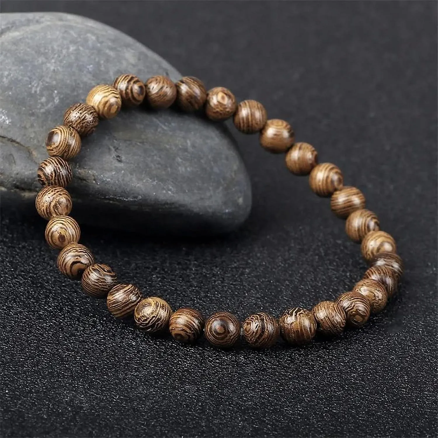 Men Vintage Bracelet Wooden Beads Meditation Prayer Buddha Stretch Bracelets Bangle Women Yoga Jewelry Gift