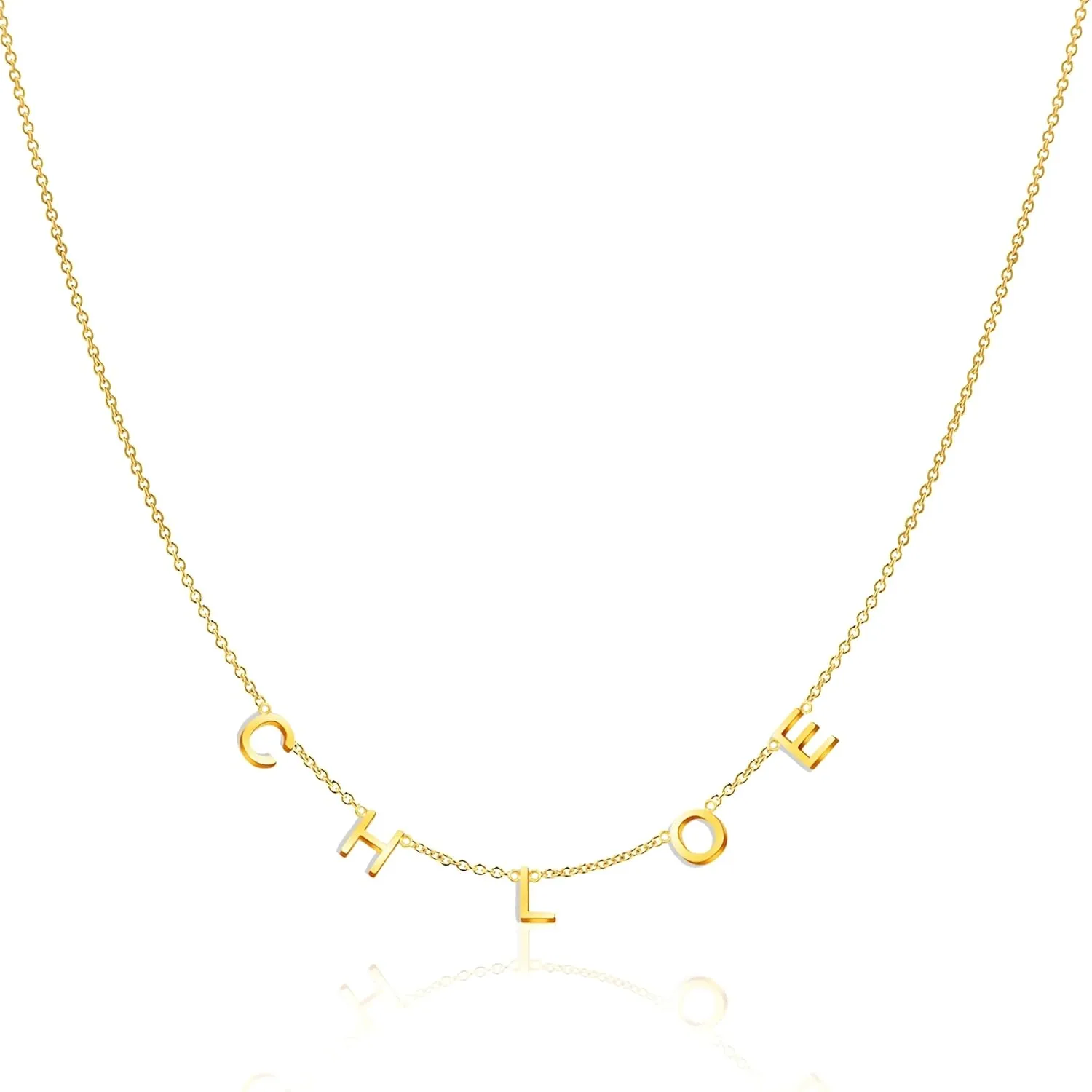 MignonandMignon Personalized Your Name Necklaces for Mom Women Multiple Initial Sideways Charm Custom Jewelry Minimalist Friendship Gift -RIN