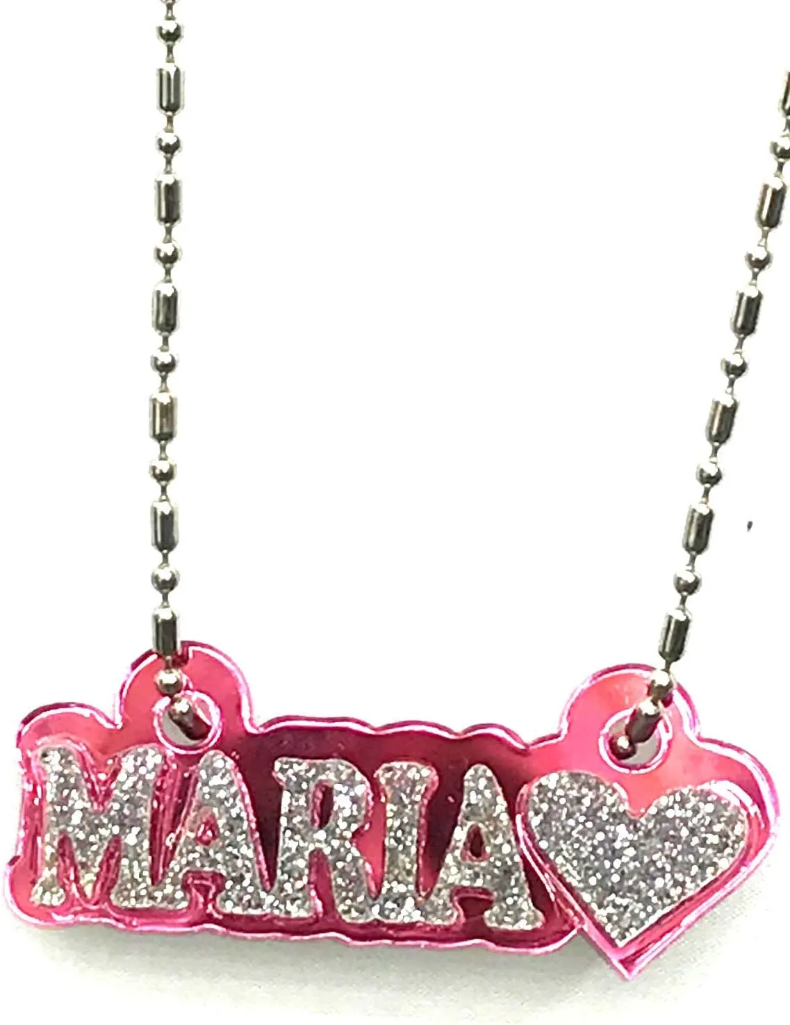 MIRROR MANIA Personalized Name Plate Custom Name Necklace - Diamond Look, Made To Order - Dazzling and Stunning!