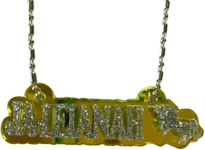 MIRROR MANIA Personalized Name Plate Custom Name Necklace Nameplate Name Laser Cut, Diamond Look, Made To Order Any Name, Color, and Design - Dazzling and Stunning!