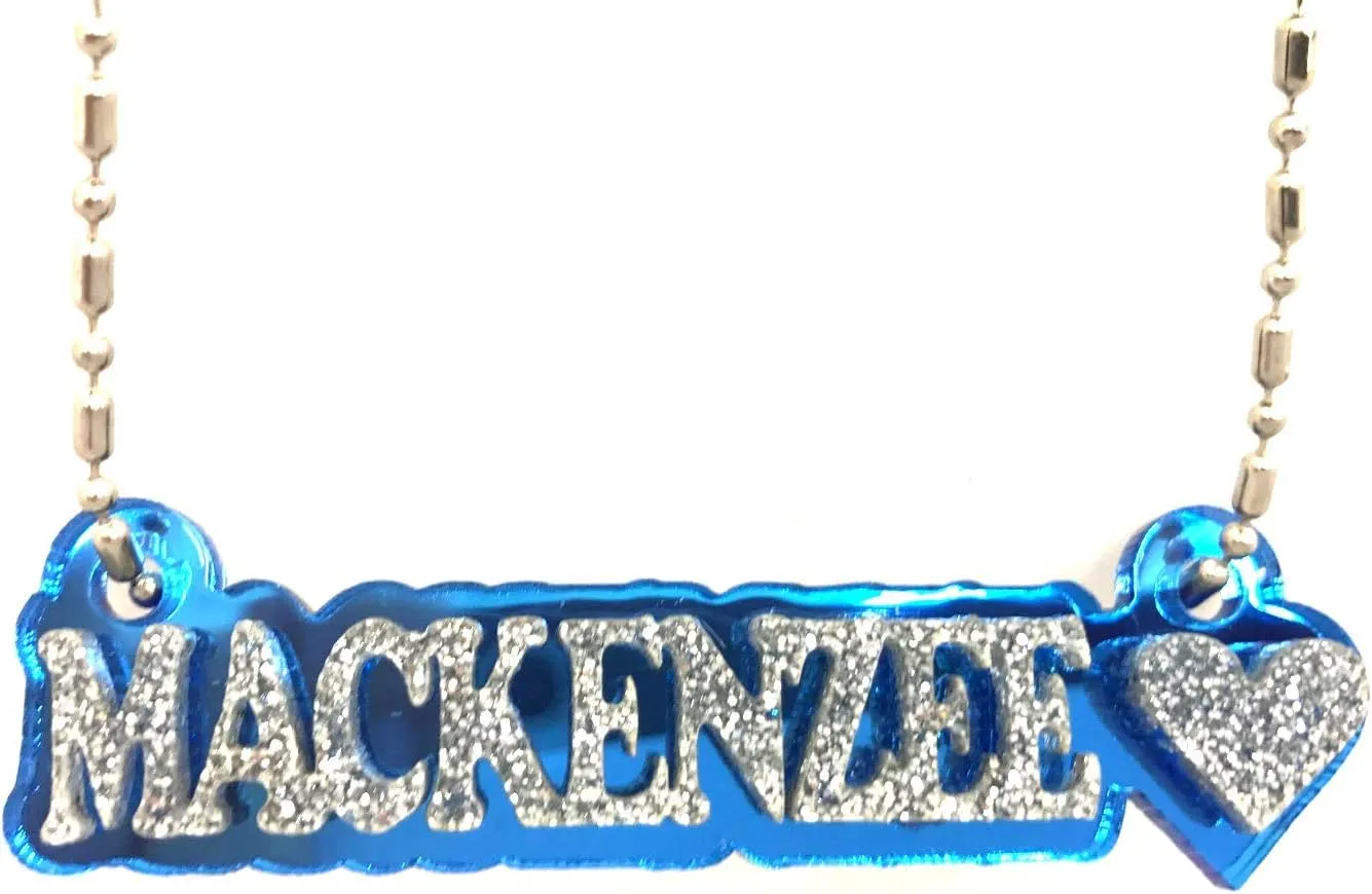 MIRROR MANIA Personalized Name Plate Custom Name Necklace Nameplate Name Laser Cut, Diamond Look, Made To Order Any Name - Dazzling and Stunning!