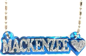 MIRROR MANIA Personalized Name Plate Custom Name Necklace Nameplate Name Laser Cut, Diamond Look, Made To Order Any Name - Dazzling and Stunning!