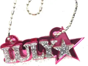 MIRROR MANIA Personalized Name Plate Custom Name Necklace Nameplate Name Laser Cut, Diamond Look, Made To Order Any Name - Dazzling and Stunning!