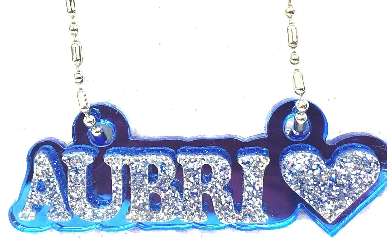 MIRROR MANIA Personalized Name Plate Custom Name Necklace Nameplate Name Laser Cut, Diamond Look, Made To Order Any Name - Dazzling and Stunning!