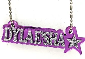 MIRROR MANIA Personalized Name Plate Custom Name Necklace Nameplate Name Laser Cut, Diamond Look, Made To Order Any Name - Dazzling and Stunning