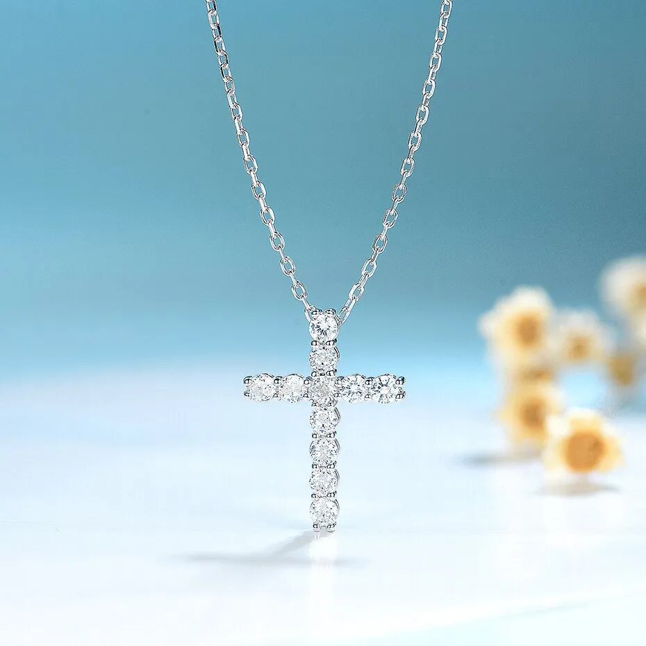 Moissanite Cross Pendants For Women