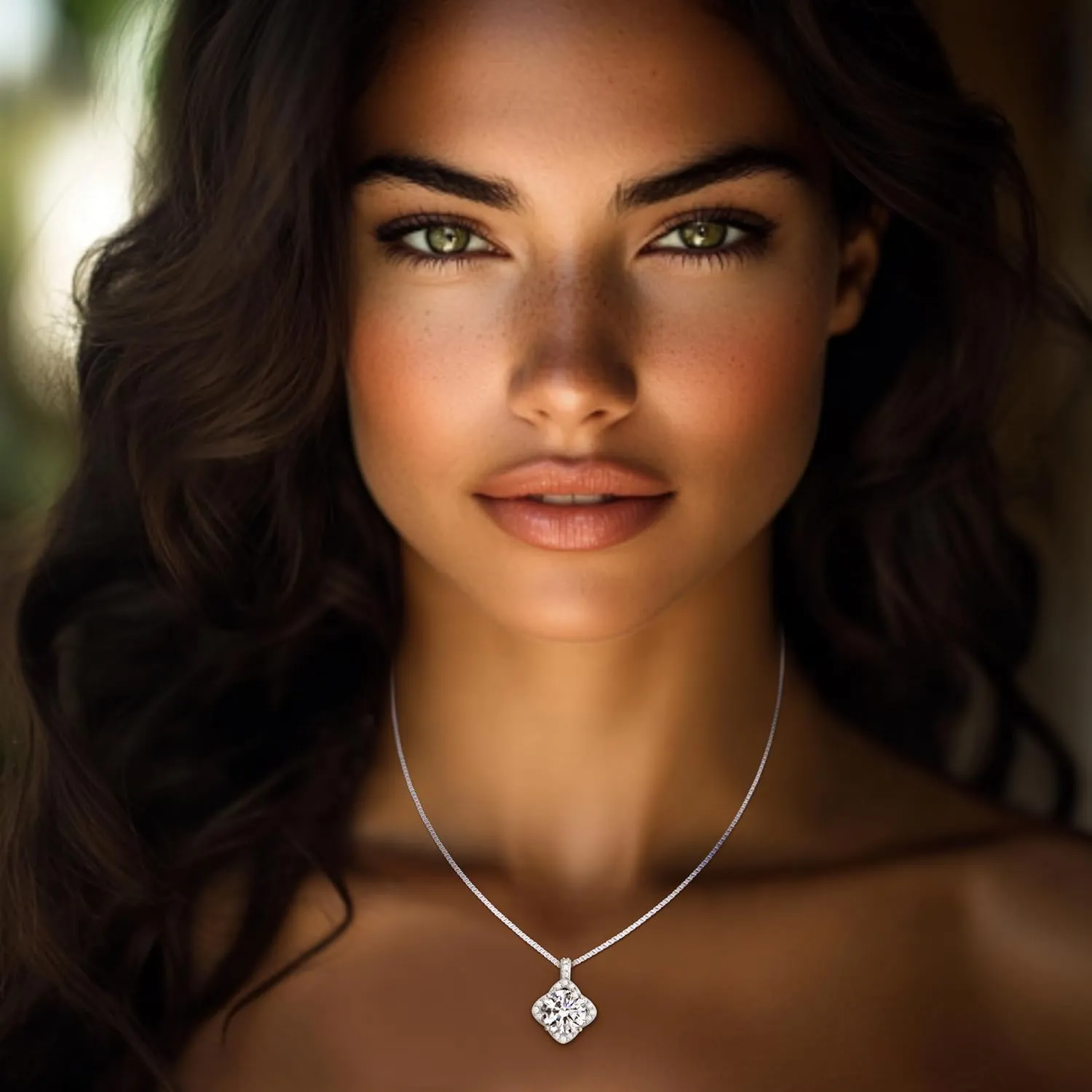 Moissanite Necklaces for Women, 925 Sterling Silver Platinum plated Necklace for Girlfriend, Ideal Birthday Jewelry Gifts for Wife
