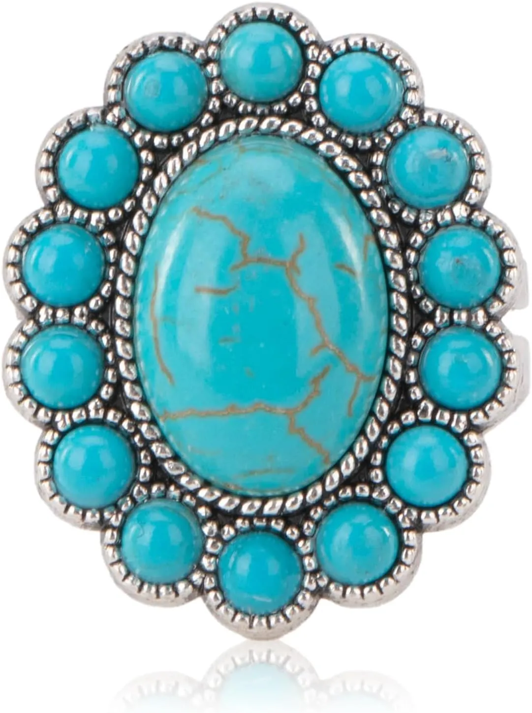 Montana West Rustic Couture's Bohemian Turquoise Cuff Ring for Women Cowgirl