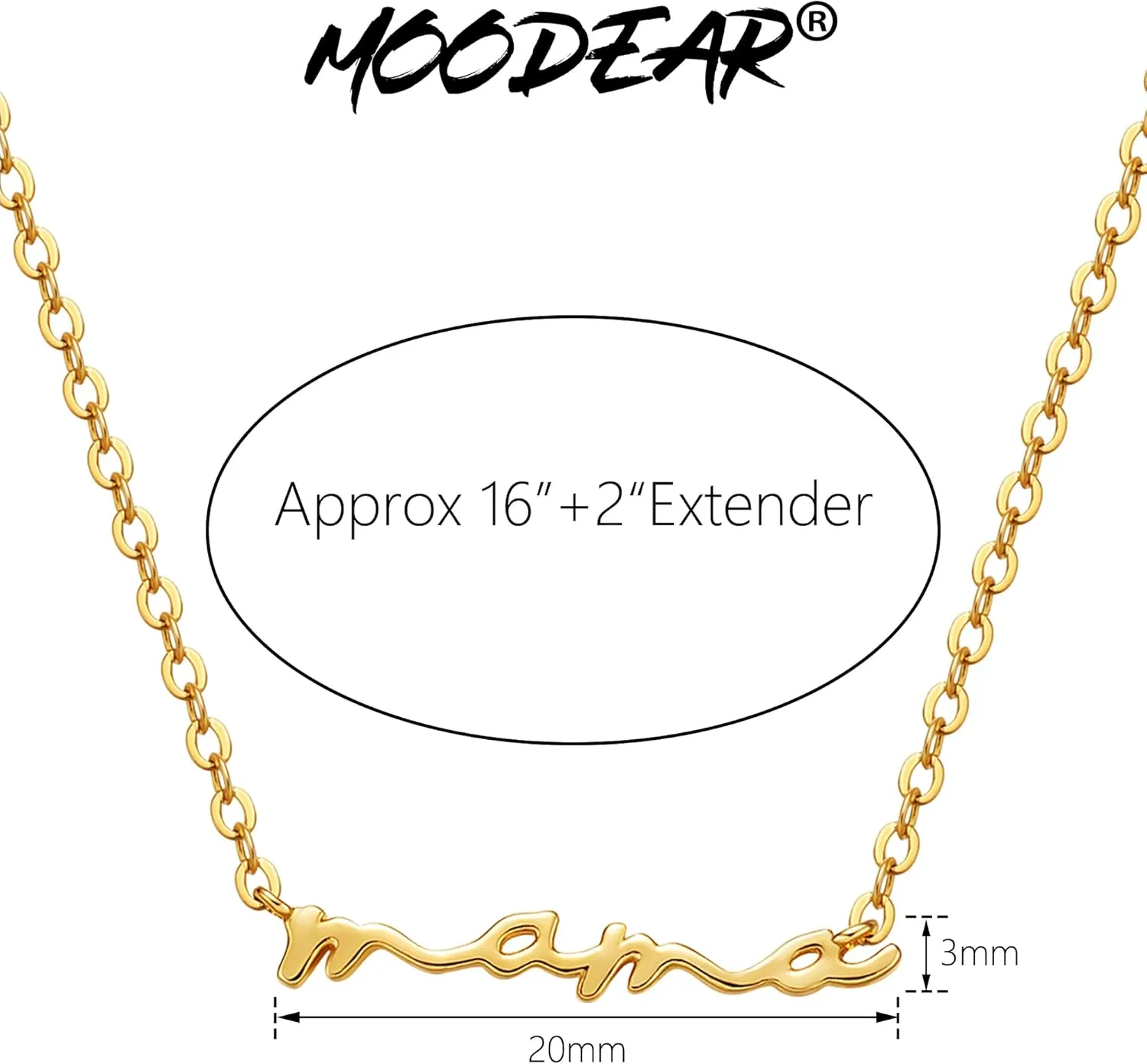 Moodear Mothers Day Gifts Mama Pendant Necklaces for Women - Dainty Small 18K Gold Plated Mom Necklace Non Tarnish Gift for Mom,New Mom Trendy