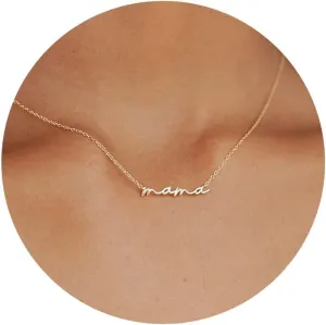 Moodear Mothers Day Gifts Mama Pendant Necklaces for Women - Dainty Small 18K Gold Plated Mom Necklace Non Tarnish Gift for Mom,New Mom Trendy