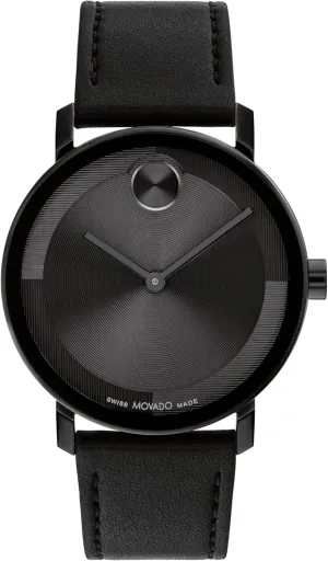 Movado Bold Evolution 2.0 Men's Watch - Swiss Quartz Movement, Nappa Leather Strap - 3 ATM Water Resistance - Luxury Fashion Timepiece for Him - 40mm
