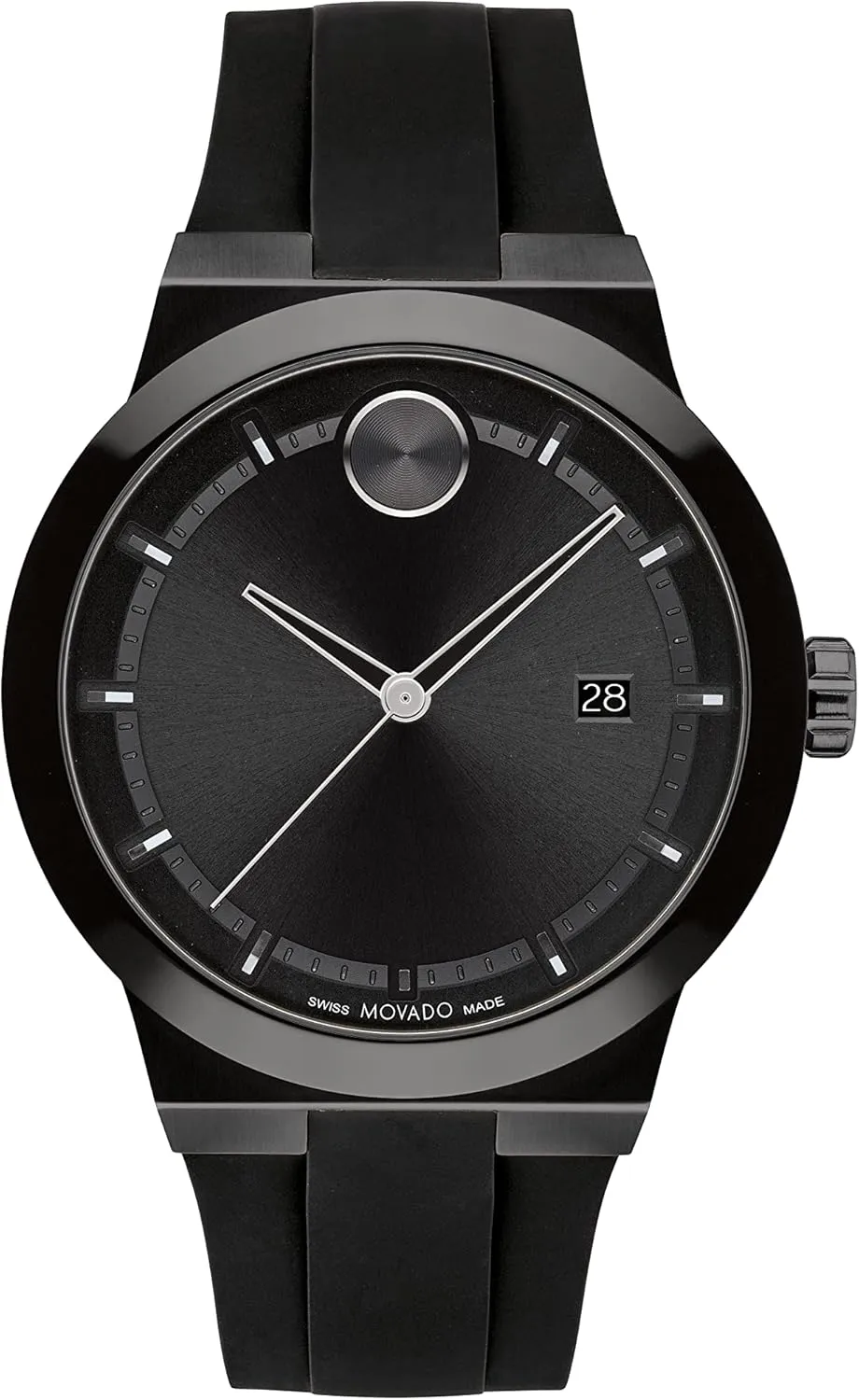 Movado Bold Fusion Men's Luxury Quartz Watch - Swiss Movement, Silicone Strap, Water Resistance 50 Meters (5ATM) - Classic Timepiece - Gift for Him - 42mm