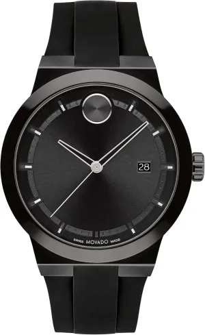 Movado Bold Fusion Men's Luxury Quartz Watch - Swiss Movement, Silicone Strap, Water Resistance 50 Meters (5ATM) - Classic Timepiece - Gift for Him - 42mm