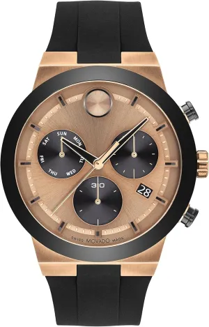 Movado Bold Fusion Men's Watch - Swiss Quartz Chronograph Movement, Silicone Strap - 5 ATM Water Resistance - Luxury Fashion Timepiece for Him - 44.50mm