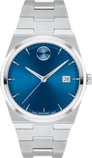 Movado Bold Quest Men's Sport Watch - Swiss Quartz Movement, Stainless Steel Link Bracelet - 5 ATM Water Resistance - Luxury Fashion Timepiece for Him - 40mm