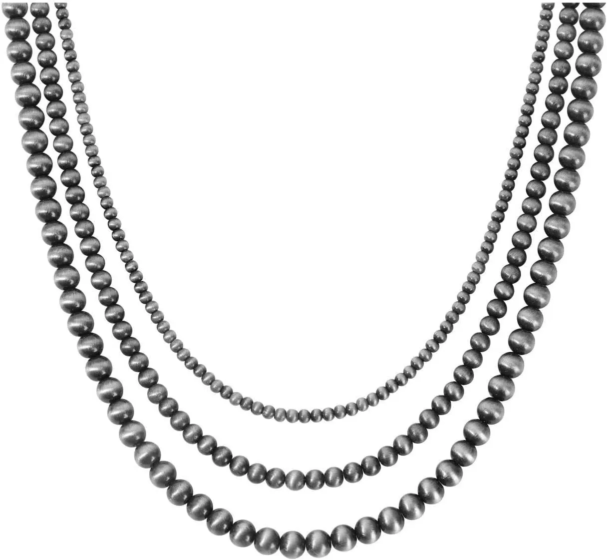 MOZAKA 1-4Pcs Western Navajo Pearl Choker Necklace for Women Western Beaded Choker Adjustable Boho Vintage Necklace Jewelry Gifts