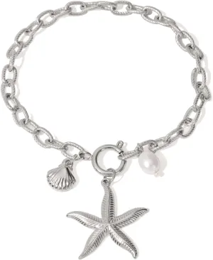 MUYAN Starfish Seashell Chain Bracelet for Women Trendy Beach Charm Bracelet Summer Jewelry