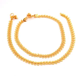 My Pet Elephant JewarHaat Indian Gold Plated Anklet Leaf Patti Design Fashionable Payal Fashion Jewelry for Women