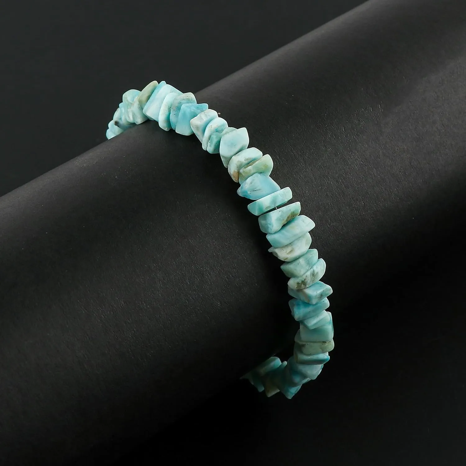 Natural Raw Larimar Gemstones Bracelets, Dolphin Rough Stones, Handmade, Larimar Jewelry, Chakra Healing Crystals, Protection, Birthstone, Silver Plated, 8inch, Christmas Gift