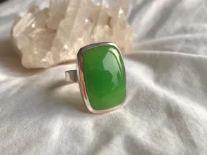 Nephrite Jade Adjustable Ring - Square