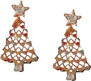 New 2025 Geometry Charming Imitation Pearl Tree Zircon Stud Earrings For Women Fashion Jewelry Accessories Christmas Trendy Creative Gift