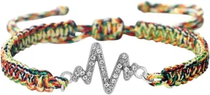 New 2026 Fashion Bracelets Handmade Red Rope Lucky Prayer Jewelrys For Women Men Couples Gifts Bangles Electrocardiogram Pendants Jewelry Trendy Accessories Creative Gift