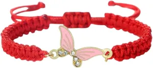 New 2026 Fashion Handmade Rope Bangles Butterfly Pendant Bracelet Jewelry For Women Men Prayer Woven Unisex Gift Red Lucky Trendy Accessories Creative