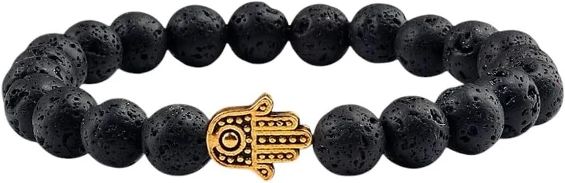 New 2026 Unisex Charms Men Black Lava Matte Beads Natural Volcanic Stone Bracelets Bangles Women Yoga Prayer Jewelry Gift Cute Hand Bracelet Fashion Trendy Accessories Creative For Women And Men