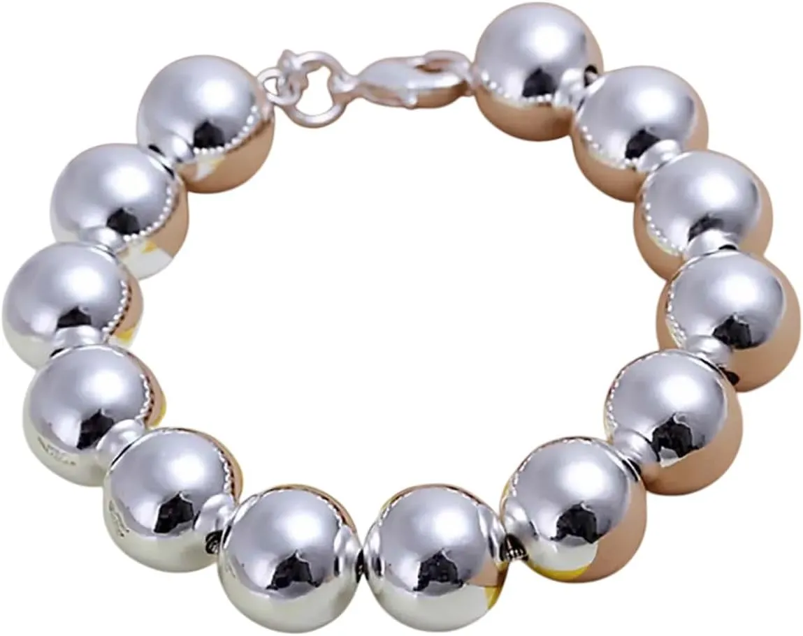 New 2026 Unisex High 925 Sterling Silver Lucky Round Prayer Beads Bracelets&Bangles For Men And Women Fine Decoration Jewelry Luxury With You Accessories Trendy Creative For Women And Men