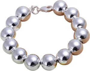 New 2026 Unisex High 925 Sterling Silver Lucky Round Prayer Beads Bracelets&Bangles For Men And Women Fine Decoration Jewelry Luxury With You Accessories Trendy Creative For Women And Men